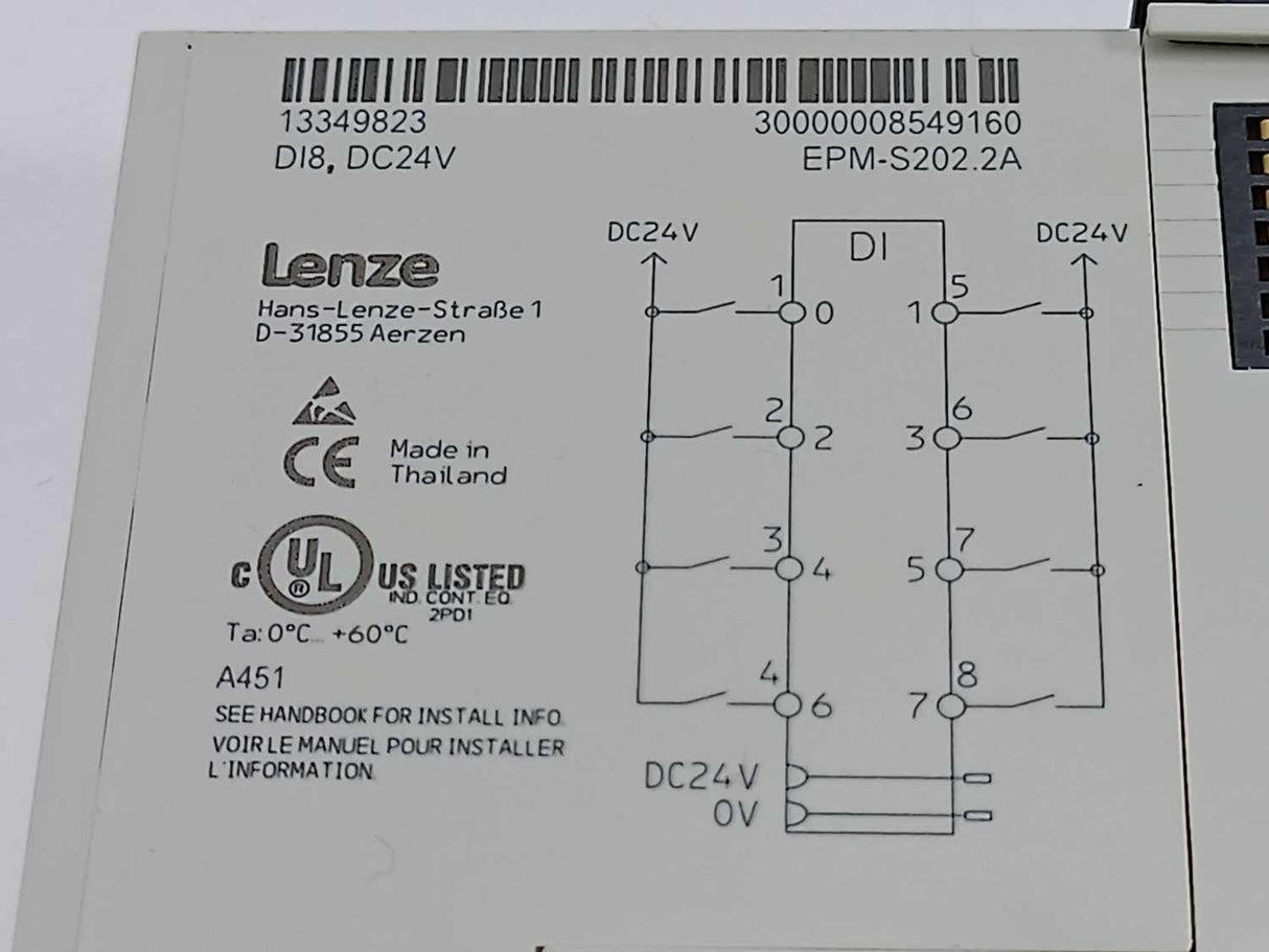 LENZE EPM-S202.2A 13349823, 8 Digital Inputs