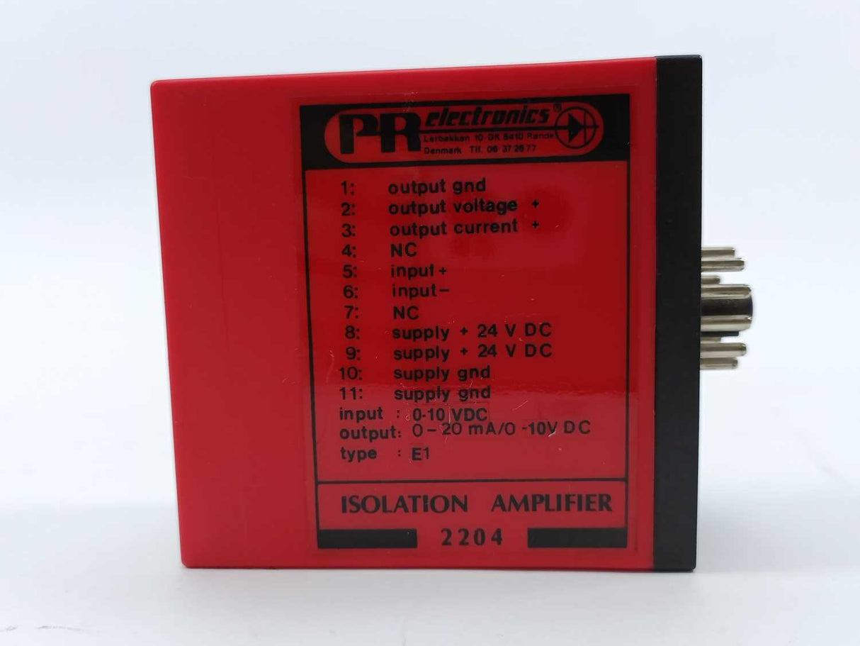 PR Electronics 2204E1 ISOLATION AMPLIFIER