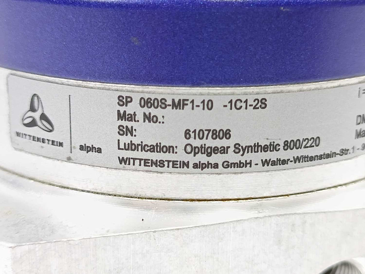 Wittenstein 060S-MF1-10-1C1-2S Gear Box