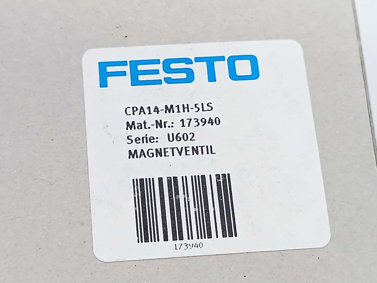 Festo 173940 CPA14-M1H-5LS Solenoid valve