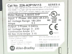 AB 22A-A2P1N113 Series A AC drive PowerFlex 4 0-240Hz