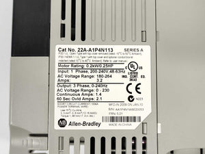 AB 22A-A1P4N113 Series A PowerFlex 4- 0.2 kW (0.25 HP) AC Drive