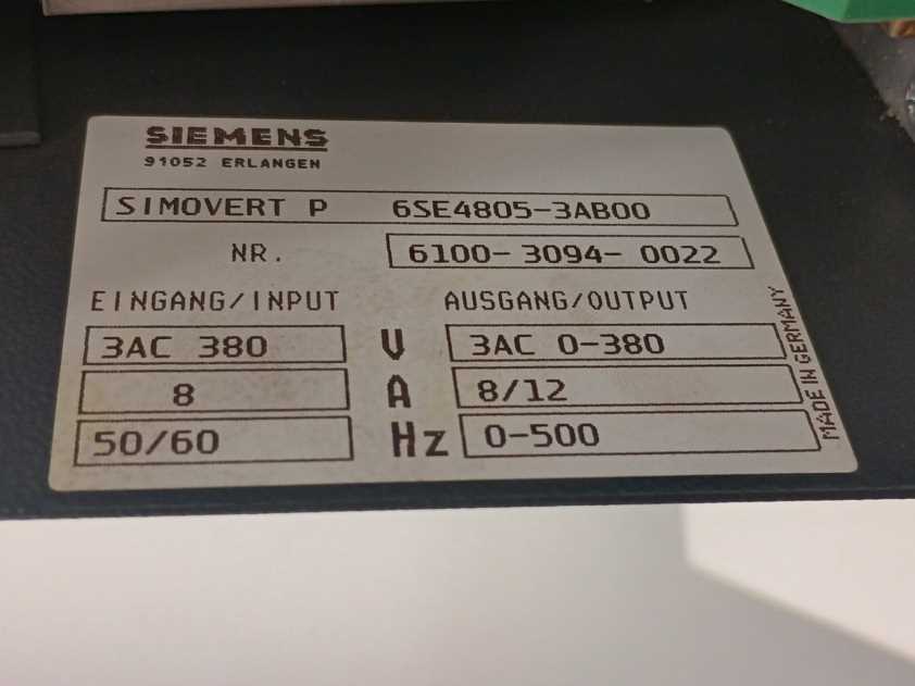 Siemens 6SE4805-3AB00 SIMOVERT P Voltage Source Converter