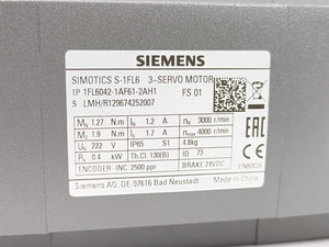 Siemens 1FL6042-1AF61-2AH1 SIMOTICS S-1FL6 3-SERVO MOTOR