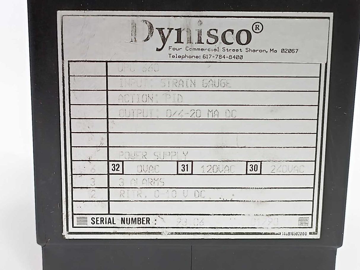 Dynisco MPC660 322000 Pressure controller Module