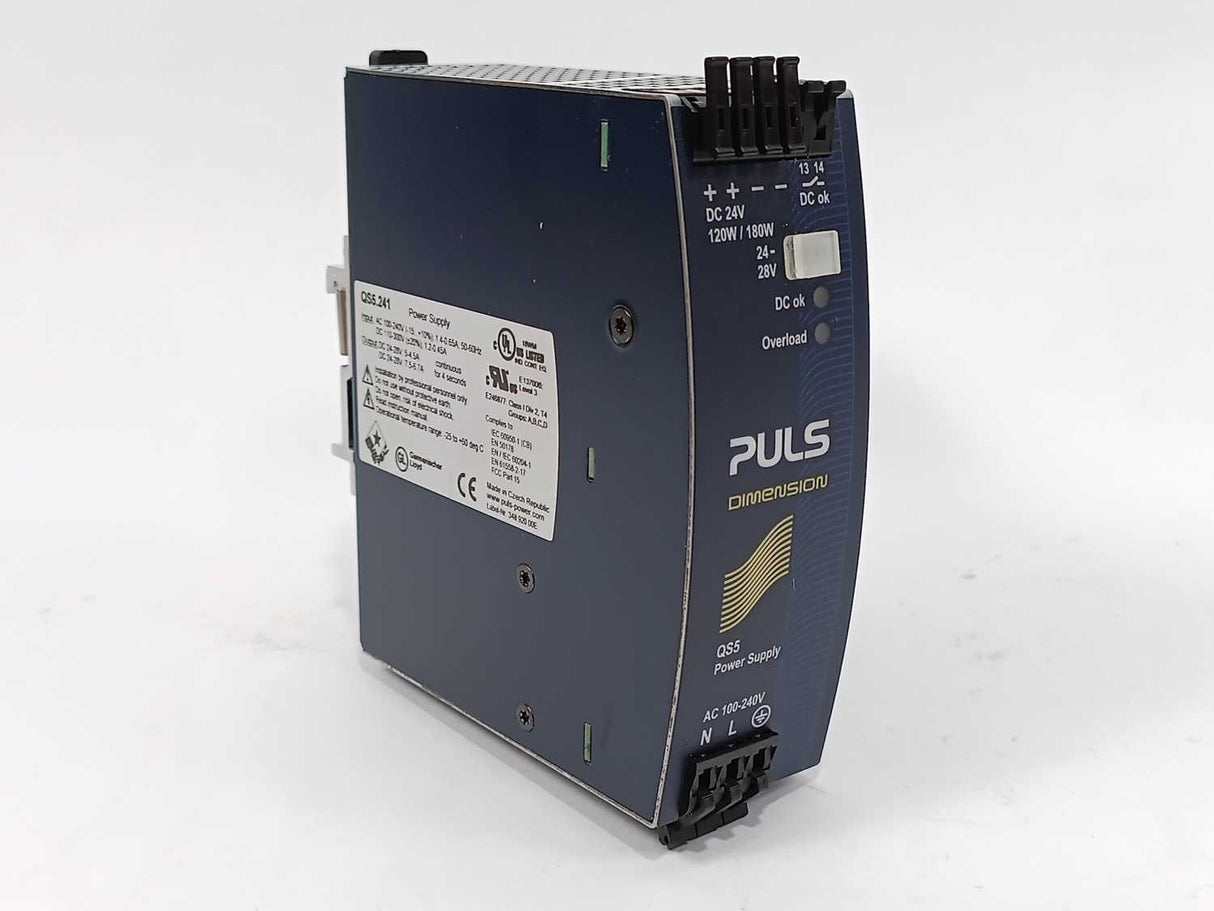 Puls QS5.241 DIN rail power supplies for 1-phase system 24-28V 5A