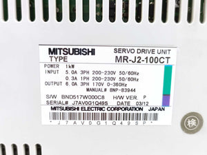 Mitsubishi MR-J2-100CT Servo Drive Unit