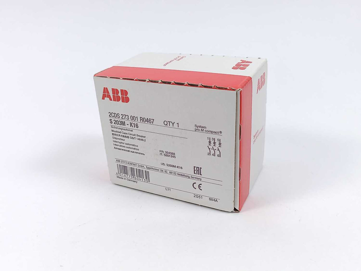 ABB 2CDS273001R0467 S203M-K16 Miniature Circuit Breaker