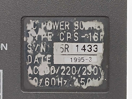 Yasnac CPS-16F DC Power Supply AC 200/220/230