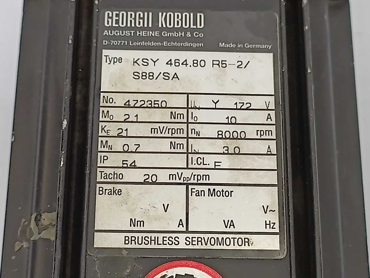 Georgii Kobold KSY 464.80 R5-2/S88/SA BRUSHLESS SERVOMOTOR