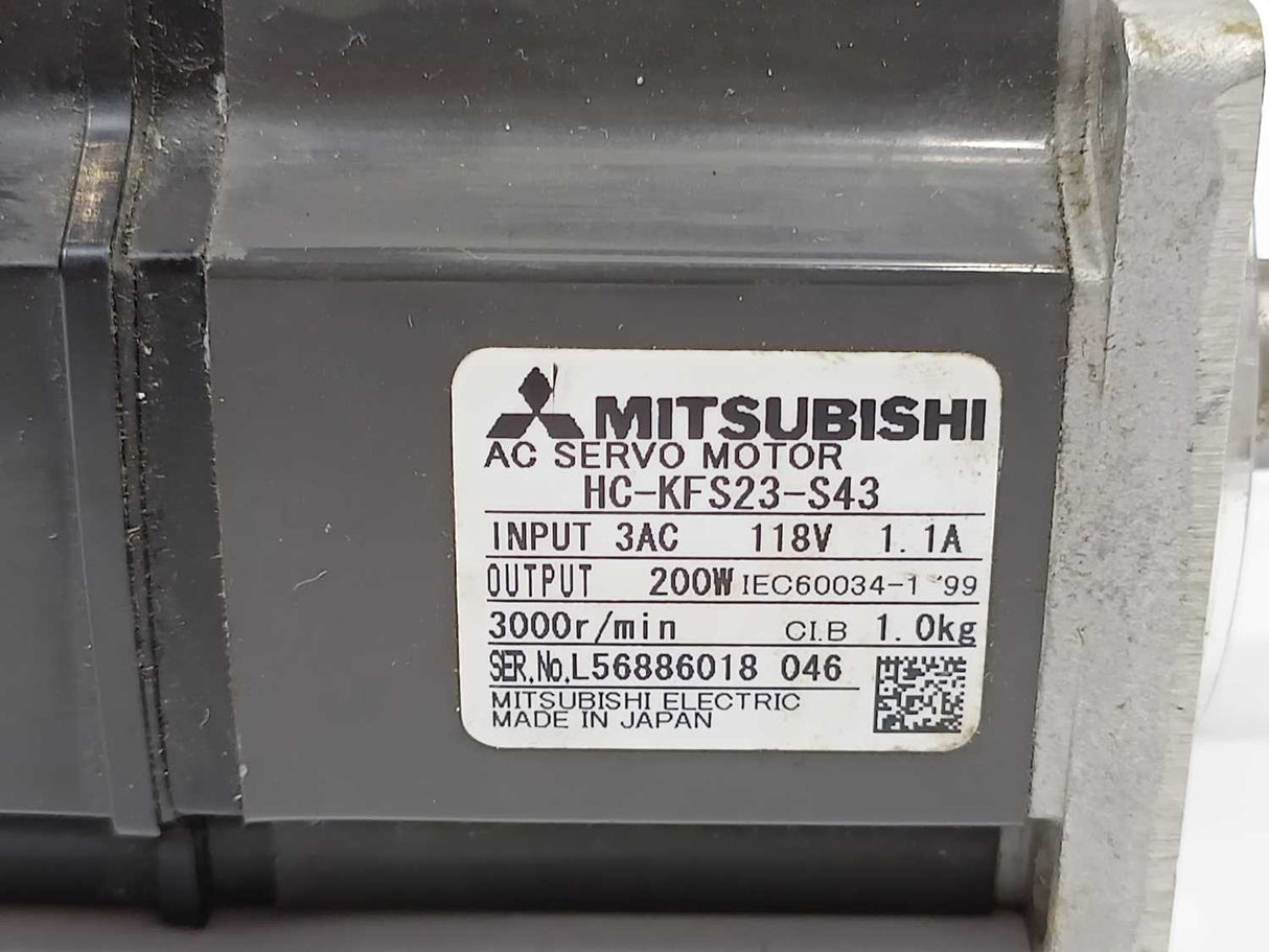 Mitsubishi HC-KFS23-S43 AC SERVO MOTOR