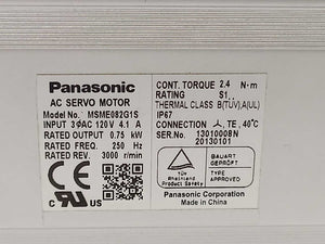 Panasonic  MSME082G1S AC SERVO MOTOR 0,75kW