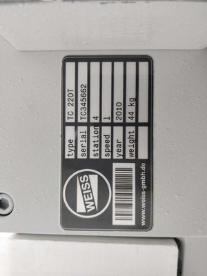 WEISS TC 220T TC Rotary Indexing Table w/ B14P120 motor