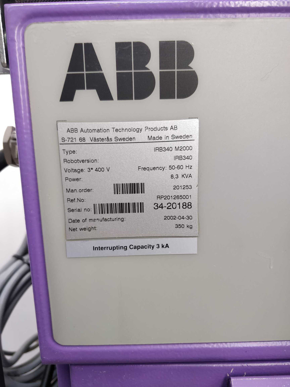 ABB IRB340 M2000 Controller for robot IRB340