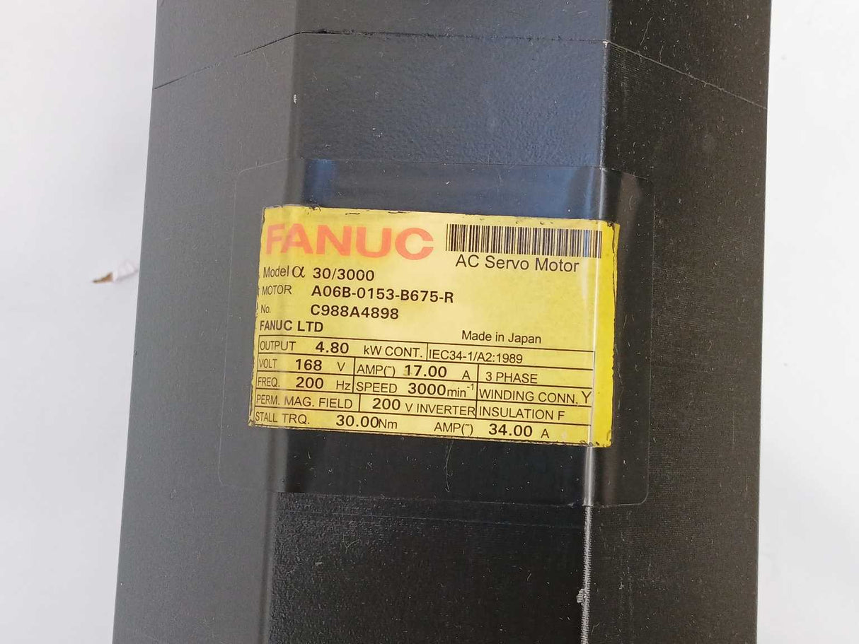 Fanuc a30/3000 A06B-0153-B675-R AC Servo Motor