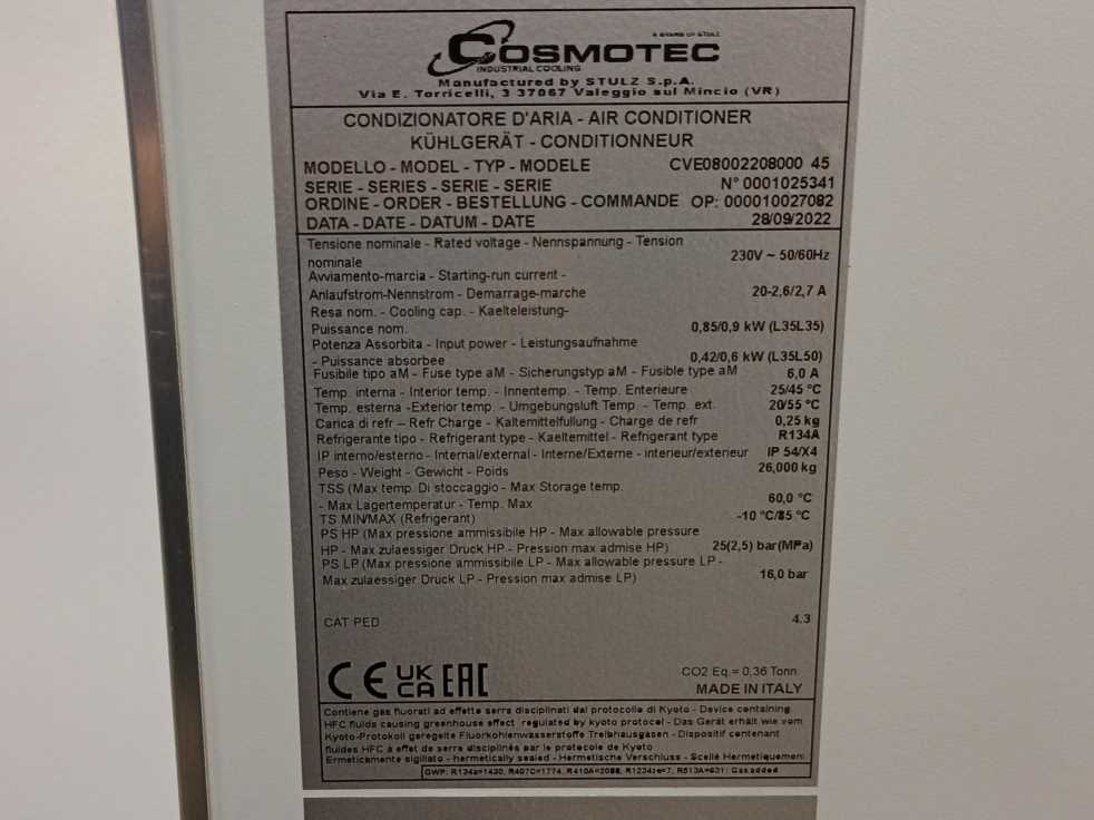 COSMOTEC CVE08002208000 45 Indoor Air conditioner