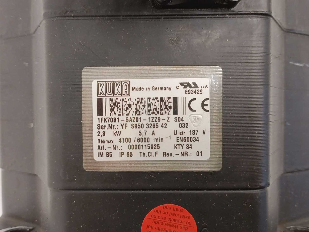 KUKA 1FK7081-5AZ91-1ZZ9-Z Servomotor