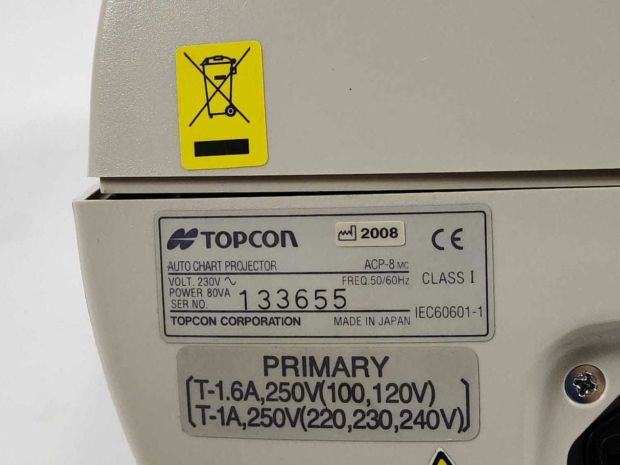 TOPCON CV- 5000 Compu Vision phoropter w/ Controller & Projector SPARE PARTS