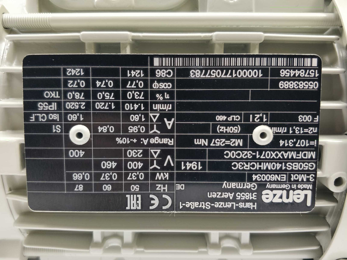 LENZE MDFMAXX071-32C0C G50BS140MHCR3C G500 3~Motor FlAI Bg71