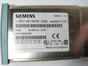 Siemens 6ES7952-0AF00-0AA0 Simatic S7 Memory Card 64 kBYTE 8bit v.1