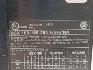 Schneider Electric NSX 100-160-250 F/N/H/NA