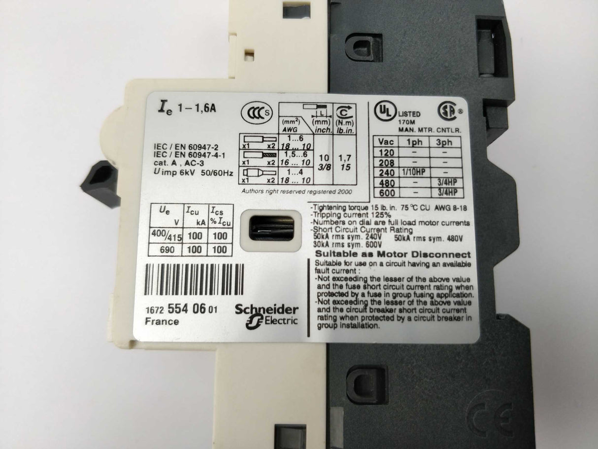 Schneider Electric GV2-RT06 Motor Circuit Breaker