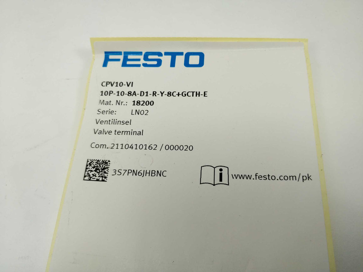 Festo 18200 CPV10-VI Valve Manifold, 8 x 161416