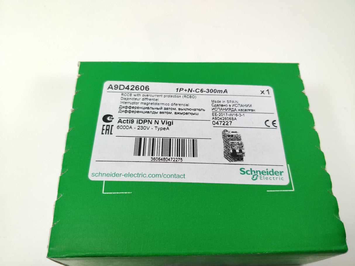 Schneider Electric A9D42606 047227, RCCB With Overcurrent Protection (RCBO)