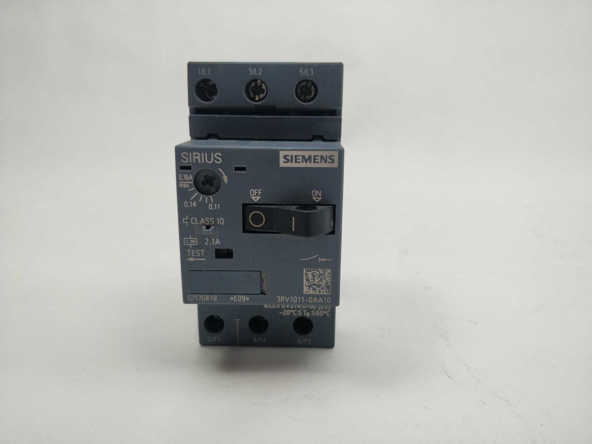 Siemens 3RV1011-0AA10 Circuit breaker 0,11 - 0,16A