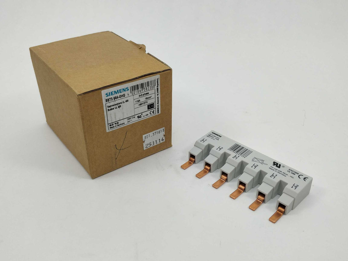 Siemens 5ST3664-0HG Busbar UL 489 3 Pcs.