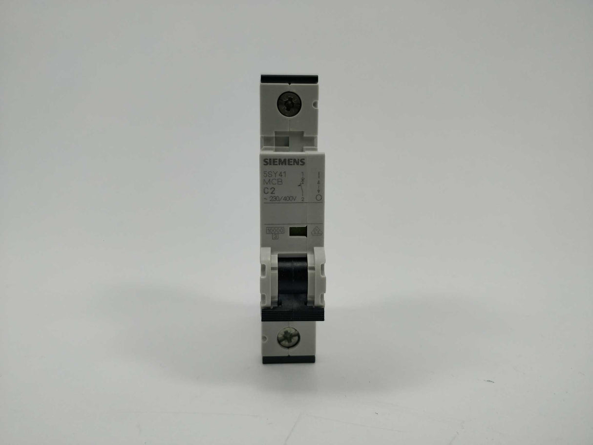 Siemens 5SY4102-7 Miniature circuit breaker 230/400 V 10kA, 1-pole. C2 A