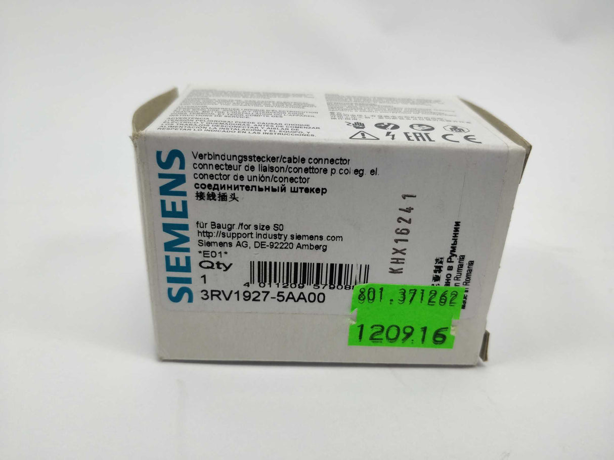 Siemens 3RV1927-5AA00 Cable Connector