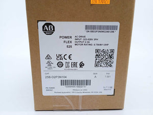 AB 25B-D2P3N104 PowerFlex 525 0.75kW/1Hp AC Drive, Ser A. Fw. 7.001