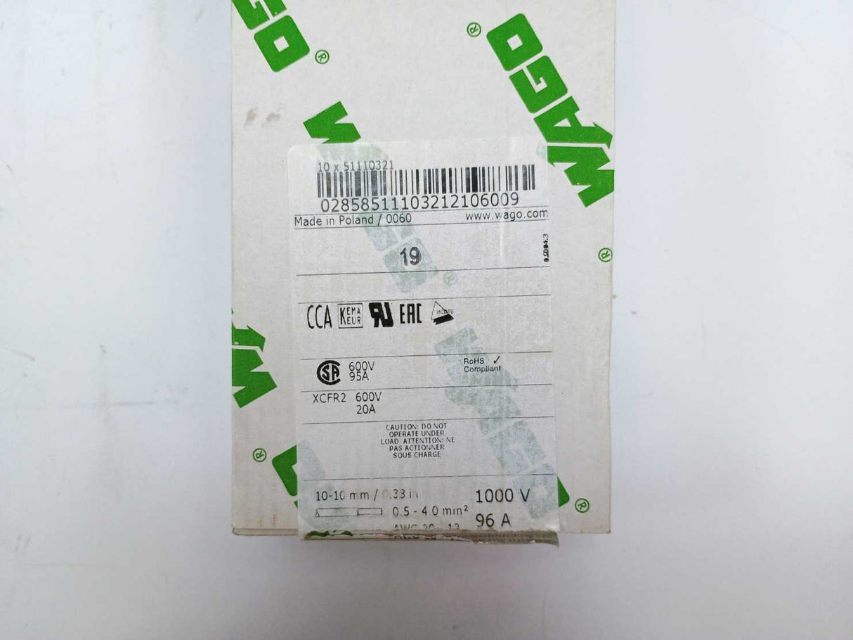 Wago 812-102 Busbar Terminal Block 10 pcs.