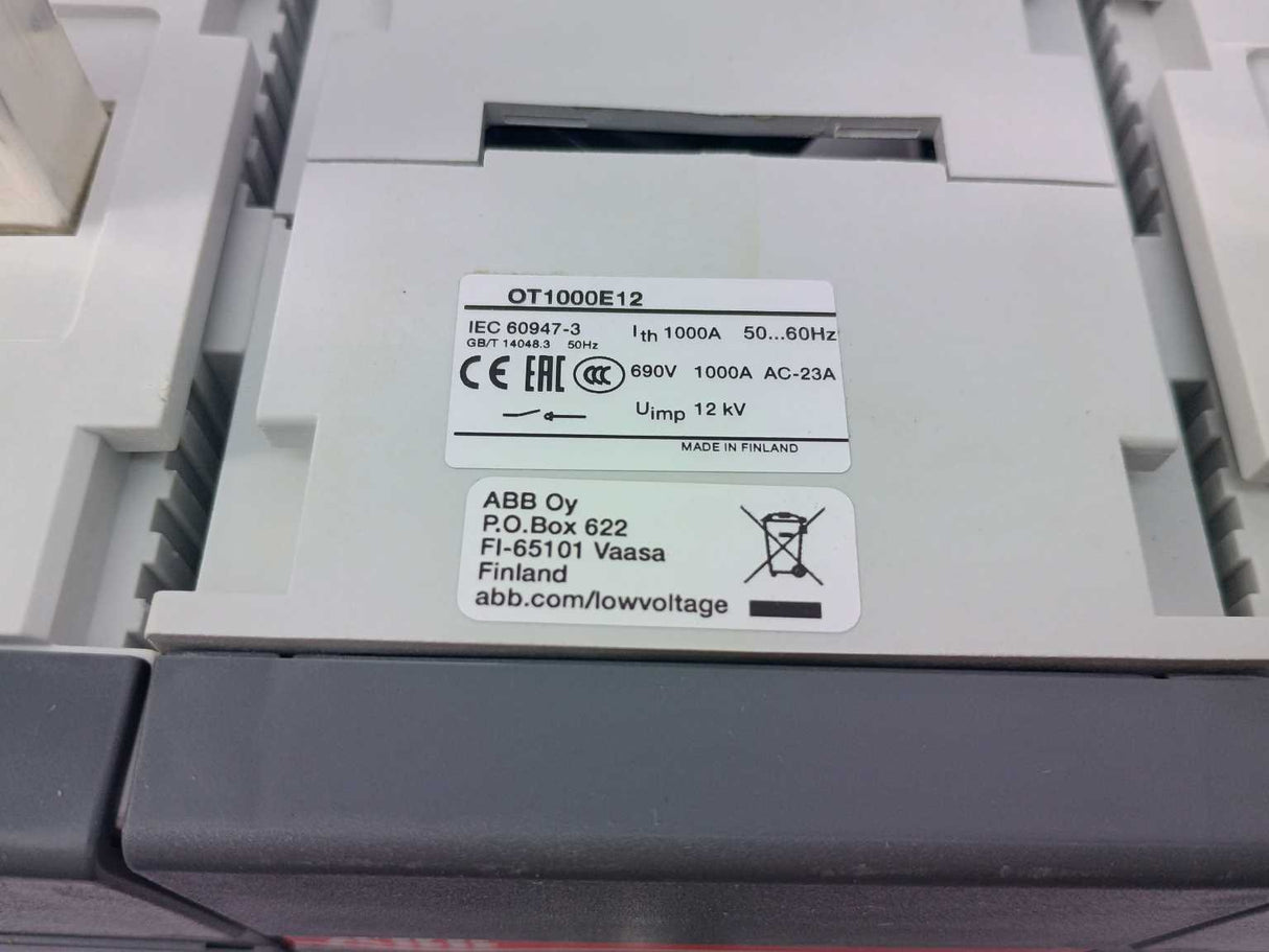 ABB OT1000E12 1SCA101547R1001 Switch Disconnector