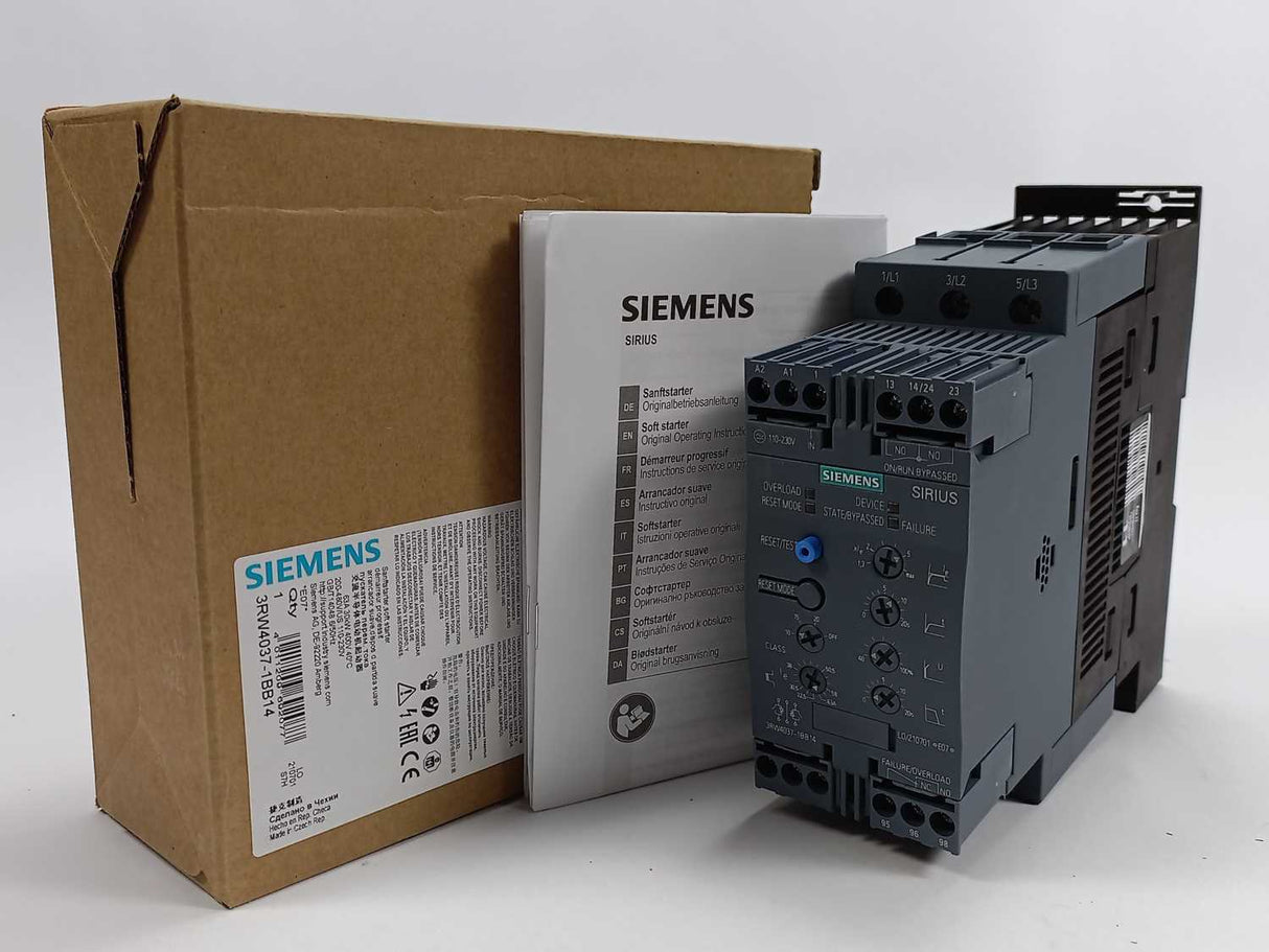 Siemens 3RW4037-1BB14 SIRIUS Soft Starter AC Semiconductor Motor Starter