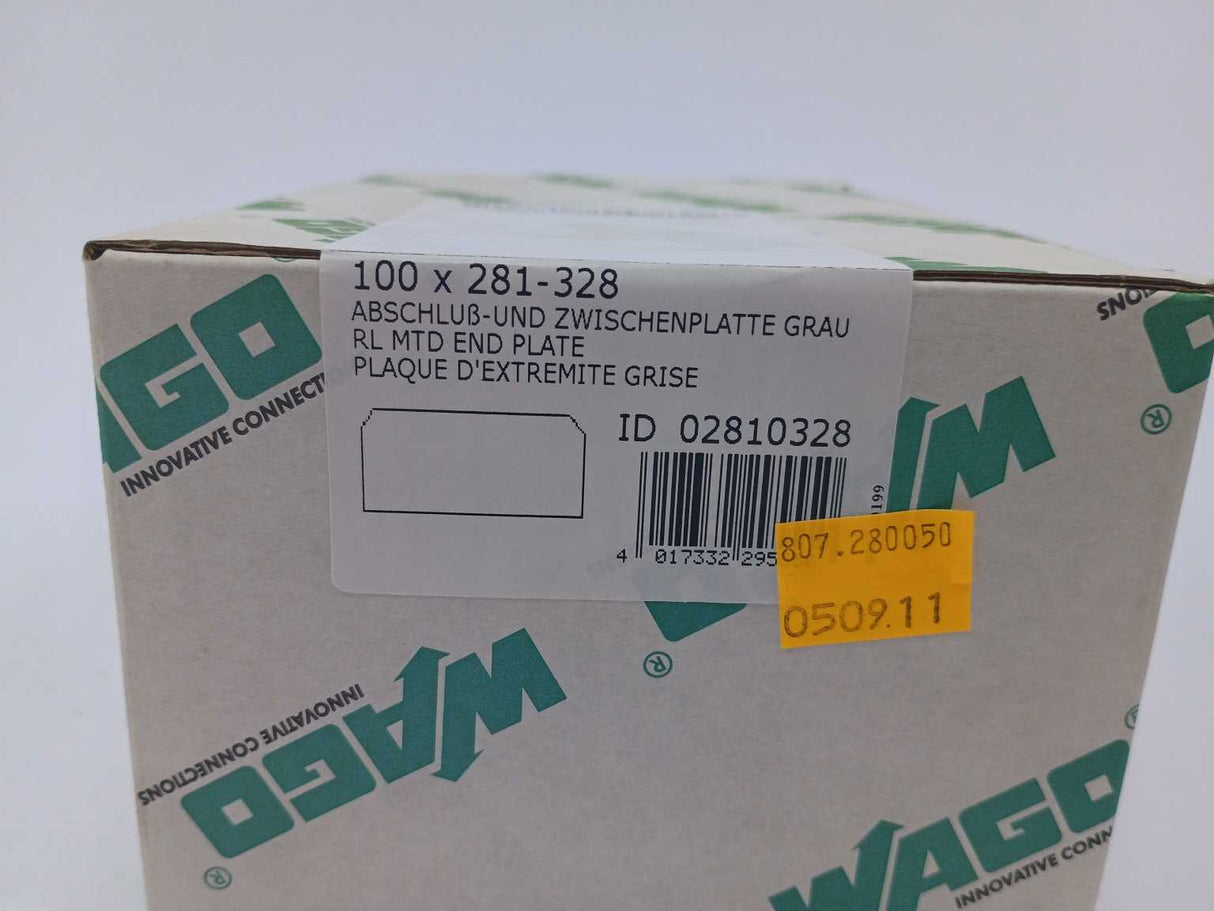 Wago 281-328 RL MTD END PLATE 100 Pcs