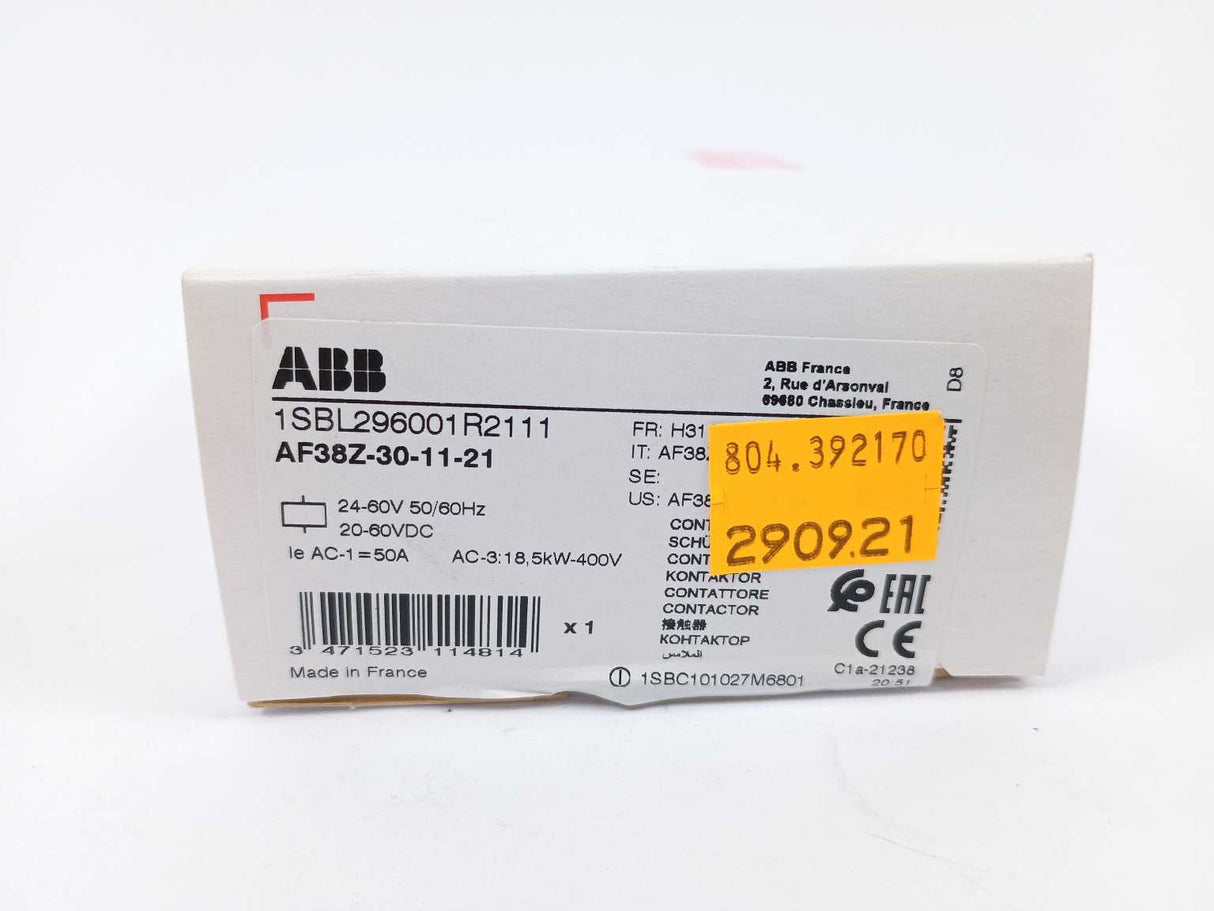 ABB 1SBL296001R2111 CONTACTOR AF38Z-30-11-21