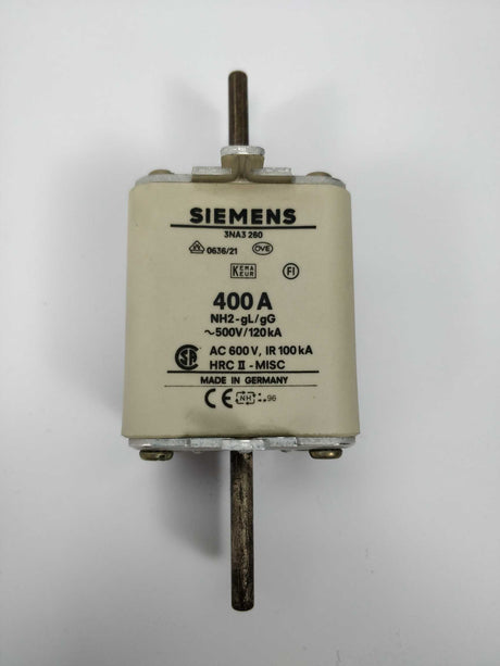 Siemens 3NA3260 Fuse NH2 400A ~500V/120kA