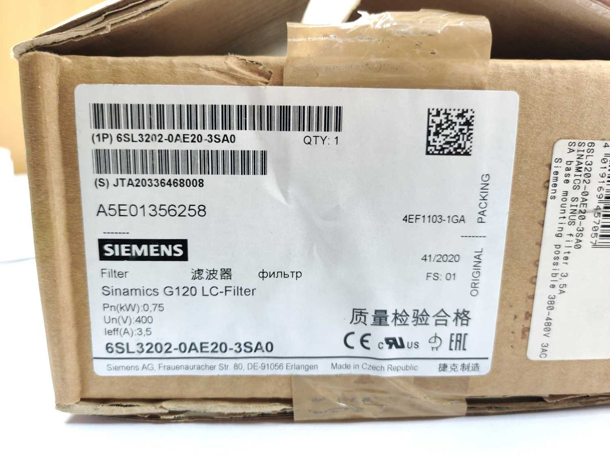 Siemens 6SL3202-0AE20-3SA0 L-C FILTER