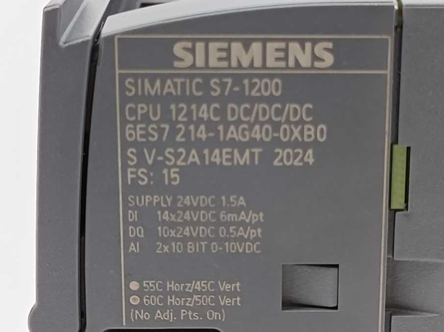 Siemens 6ES7214-1AG40-0XB0 SIMATIC S7-1200 Compact CPU 1214C