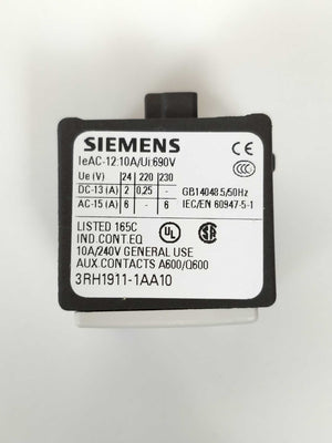 Siemens 3RH1911-1AA10 Auxilary switch block