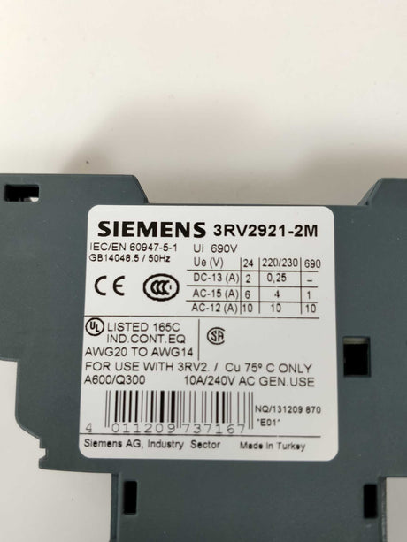 Siemens 3RV2921-2M Alarm switch