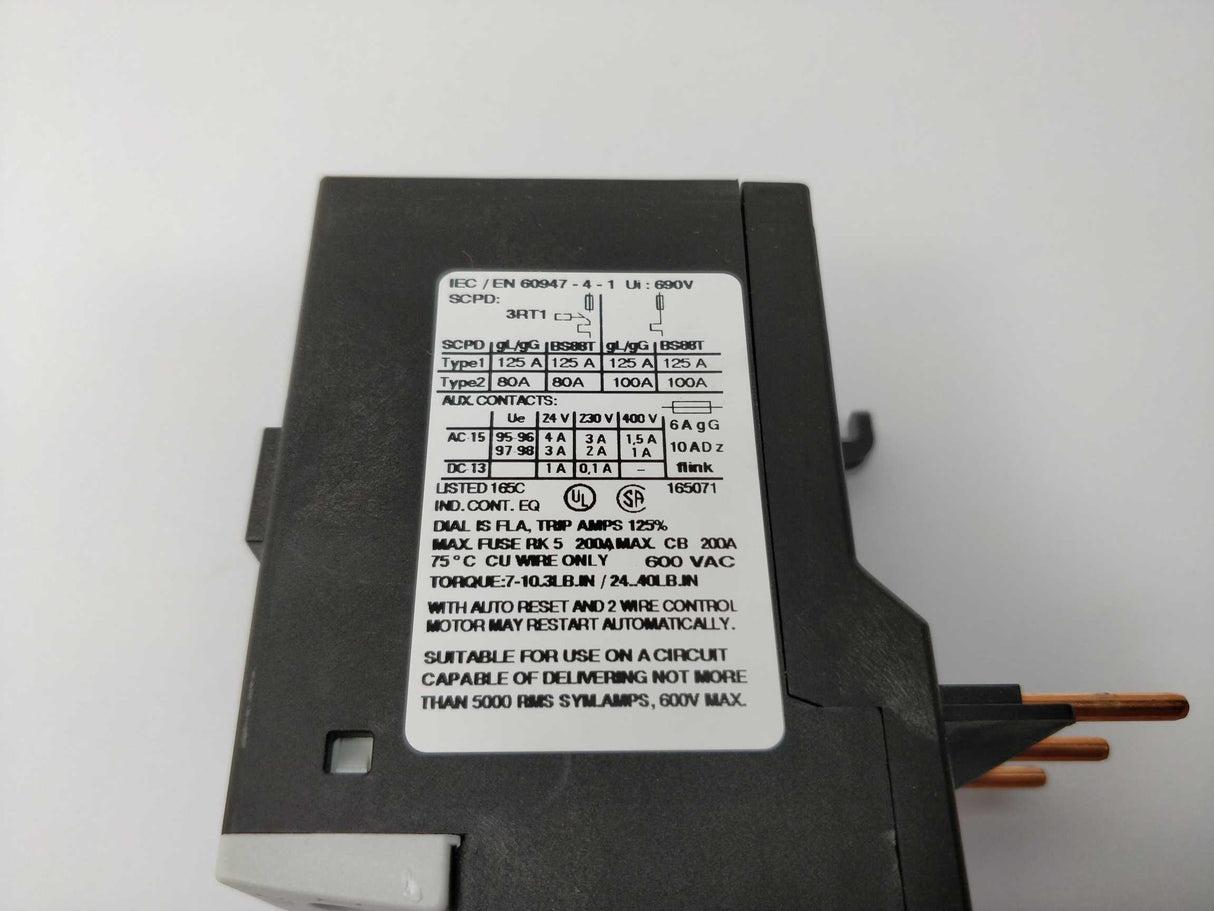 Siemens 3RU1163-4HB0 Overload relay