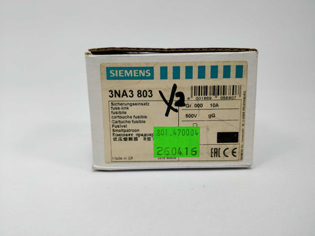 Siemens 3NA3803 Fuse-link 2 Pieces