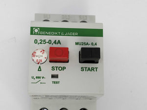 Benedikt & Jäger MU25A-0,4 0,25-0,4A Manual motor starter