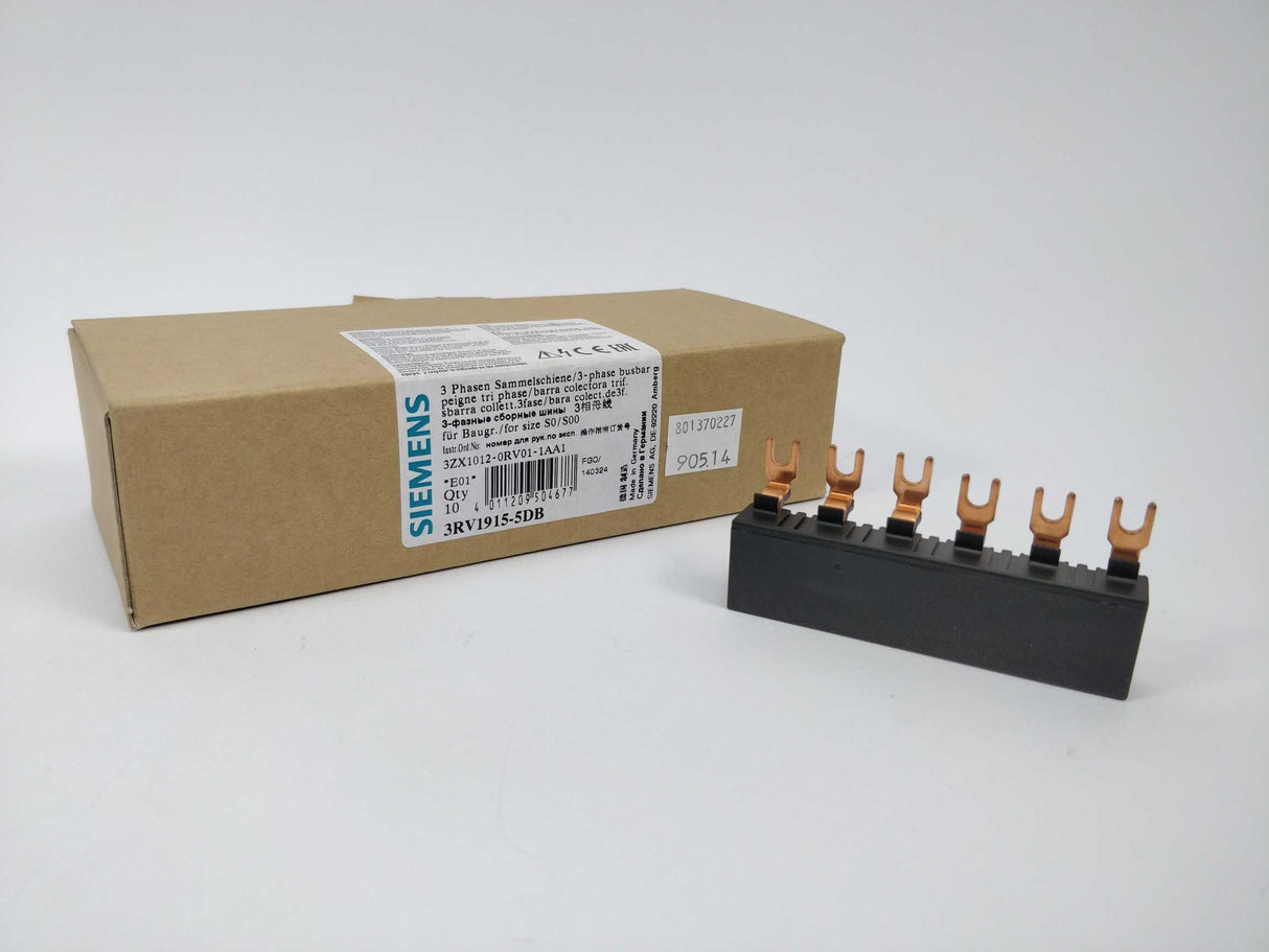 Siemens 3RV1915-5DB Connecting piece for 3-phase busbar E.01 10 Pcs