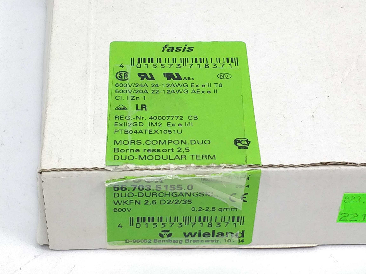 Wieland 56.703.5155.0 WKFN 2,5 D2/2/35 TERMINAL 100pcs