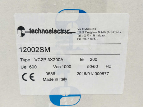 Technoelectric 12002SM VC2P 3X200A Disconnector switch