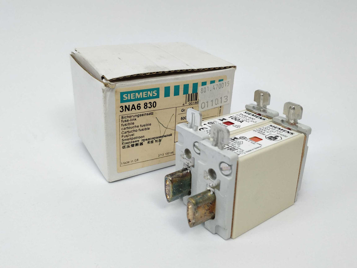 Siemens 3NA6830 Fuse NH000 100A 500V 2pcs